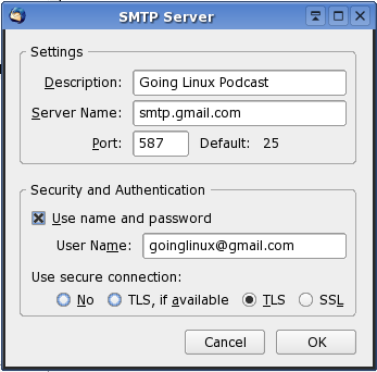 SMTP Settings