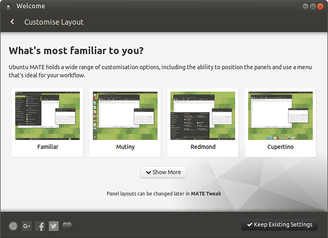 Customize layout in Ubuntu MATE Welcome.